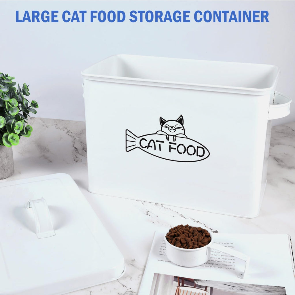 Vumdua Large Dog and Cat Food Storage Container, Farmhouse Pet Food Storage Containers with Lid and Dry Food Scoop, Durable Airtight Cat Container 12-13 lbs Capacity, Great Gift for Pet Owners