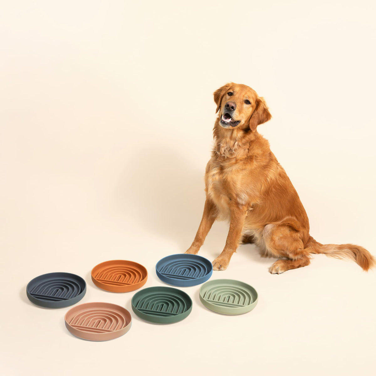 Slow Feeder Dog Bowls - Small Size Silicone Slow Eating Dog Bowl for Puppies & Dogs with Suction Cup -Dishwasher-Safe, Lick Mat Design, Reduces Gulping, for All Breeds, 6”x1.25”- Sage