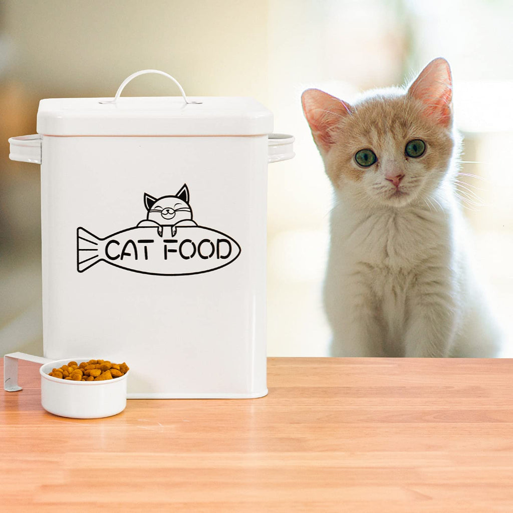Vumdua Large Dog and Cat Food Storage Container, Farmhouse Pet Food Storage Containers with Lid and Dry Food Scoop, Durable Airtight Cat Container 12-13 lbs Capacity, Great Gift for Pet Owners