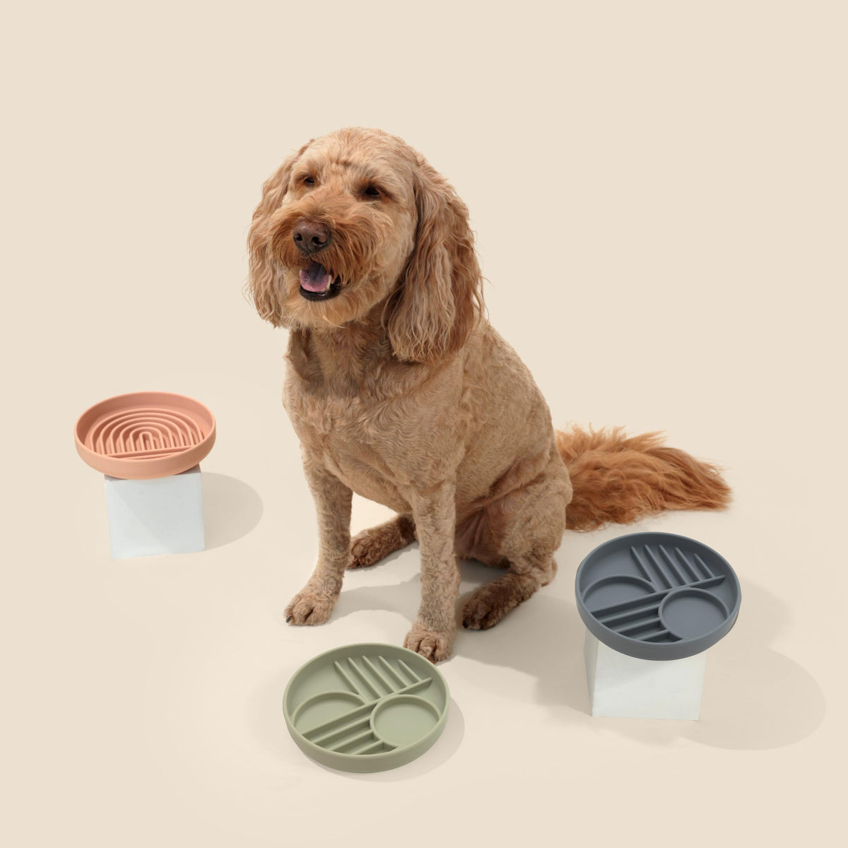 Slow Feeder Dog Bowls - Small Size Silicone Slow Eating Dog Bowl for Puppies & Dogs with Suction Cup -Dishwasher-Safe, Lick Mat Design, Reduces Gulping, for All Breeds, 6”x1.25”- Sage