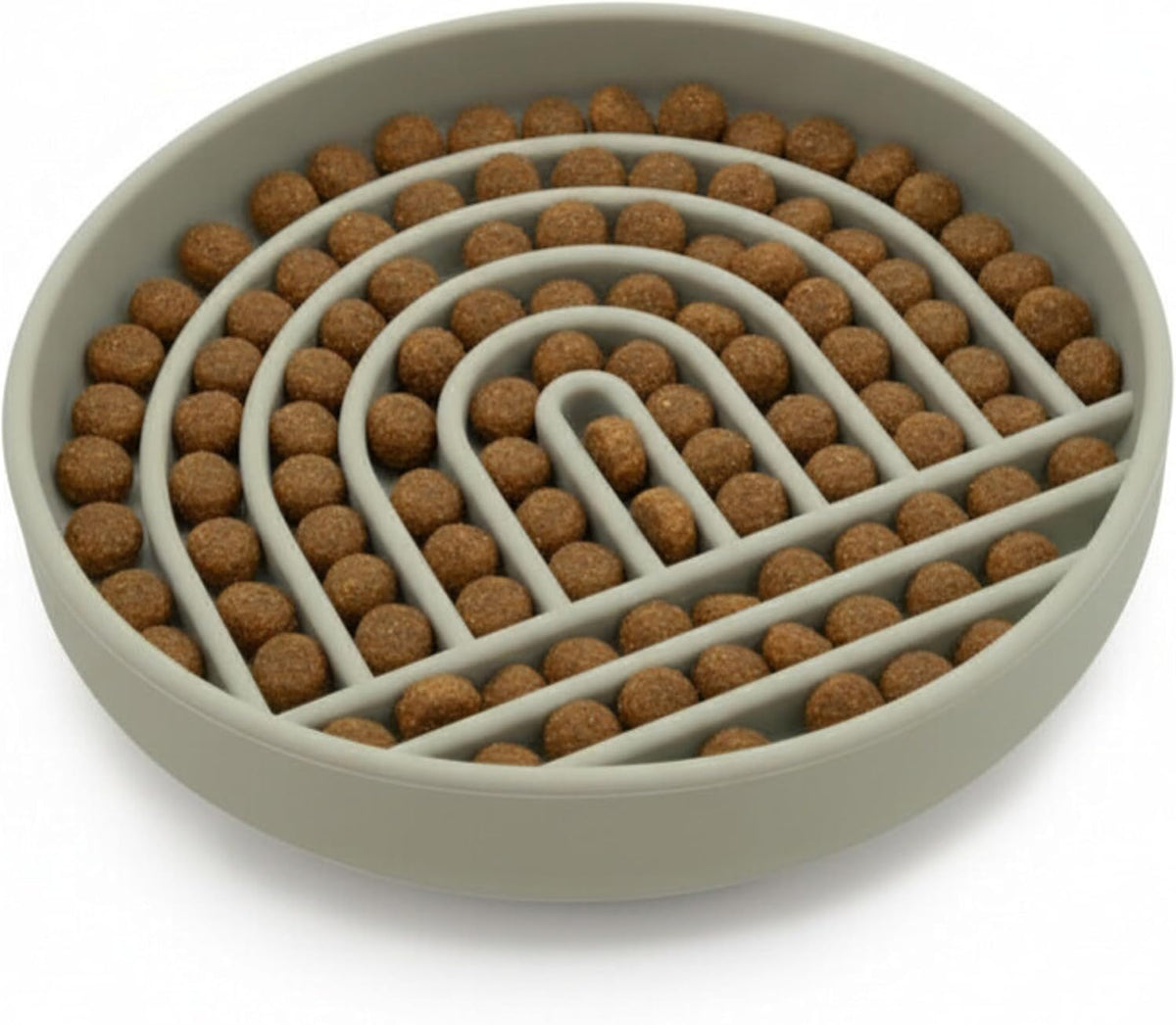 Slow Feeder Dog Bowls - Small Size Silicone Slow Eating Dog Bowl for Puppies & Dogs with Suction Cup -Dishwasher-Safe, Lick Mat Design, Reduces Gulping, for All Breeds, 6”x1.25”- Sage