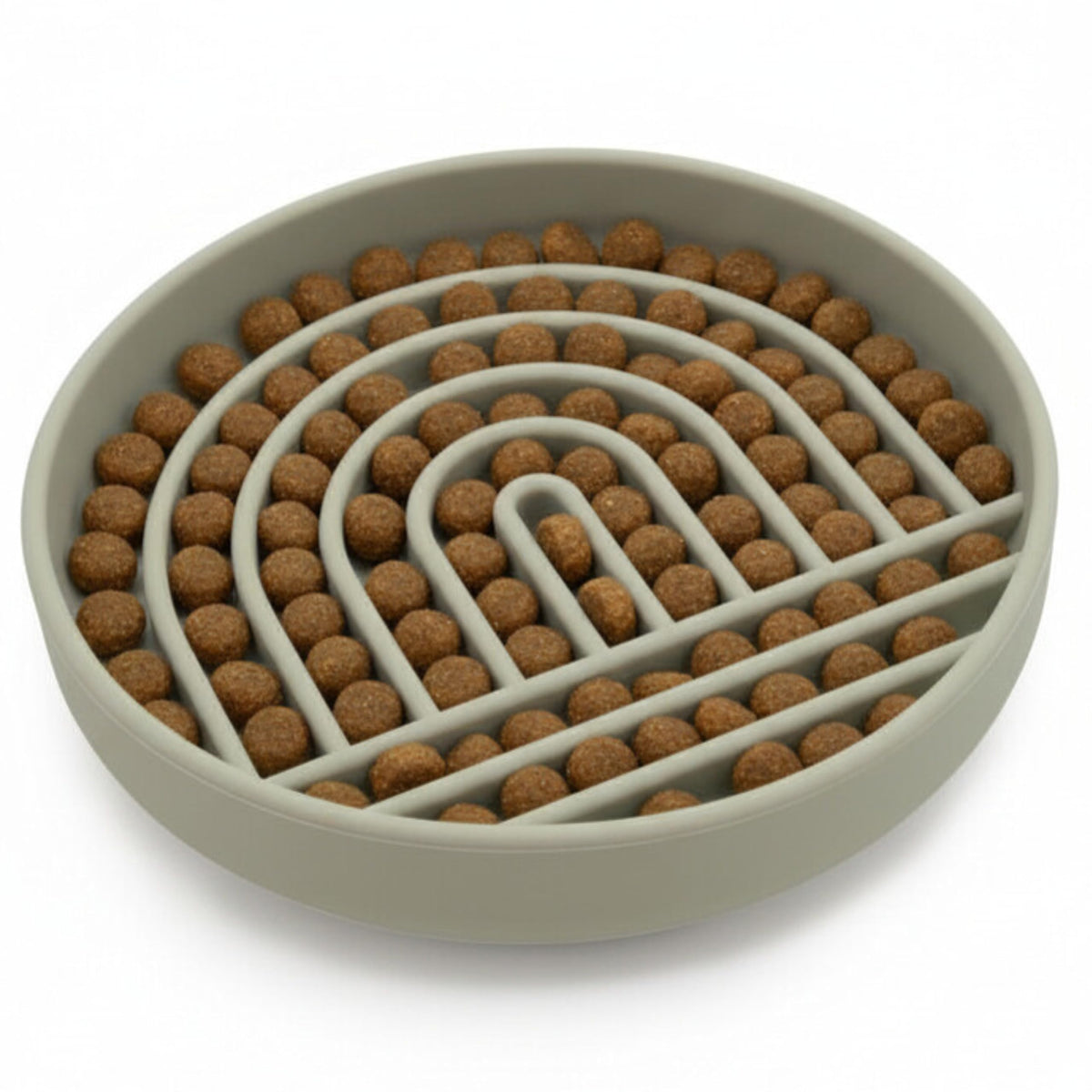 Slow Feeder Dog Bowls - Small Size Silicone Slow Eating Dog Bowl for Puppies & Dogs with Suction Cup -Dishwasher-Safe, Lick Mat Design, Reduces Gulping, for All Breeds, 6”x1.25”- Sage