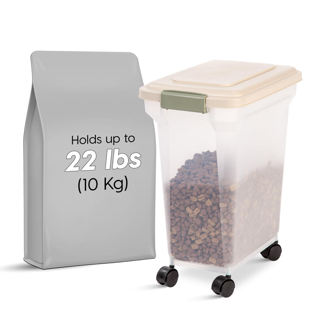 IRIS USA Dog Food Storage Container, Up to 13 lbs, Dark Gray, Made in USA | Includes 2-Cup Scoop, Airtight Seal, BPA-Free, Bird Seed, Cat food, Treats, Keeps Kibble Fresh, Pellets