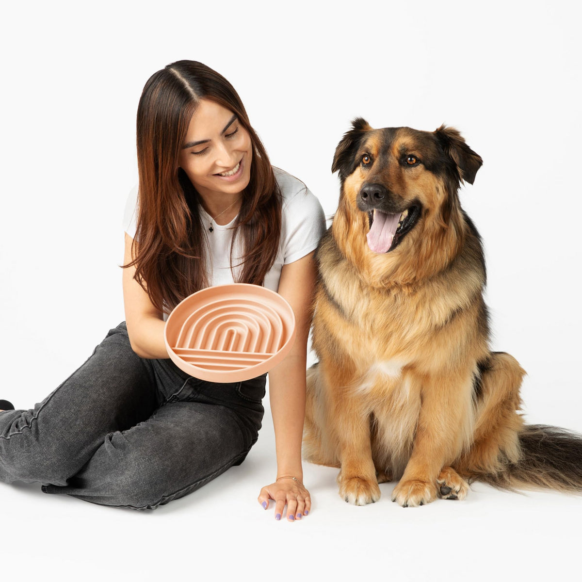 Slow Feeder Dog Bowls - Small Size Silicone Slow Eating Dog Bowl for Puppies & Dogs with Suction Cup -Dishwasher-Safe, Lick Mat Design, Reduces Gulping, for All Breeds, 6”x1.25”- Sage