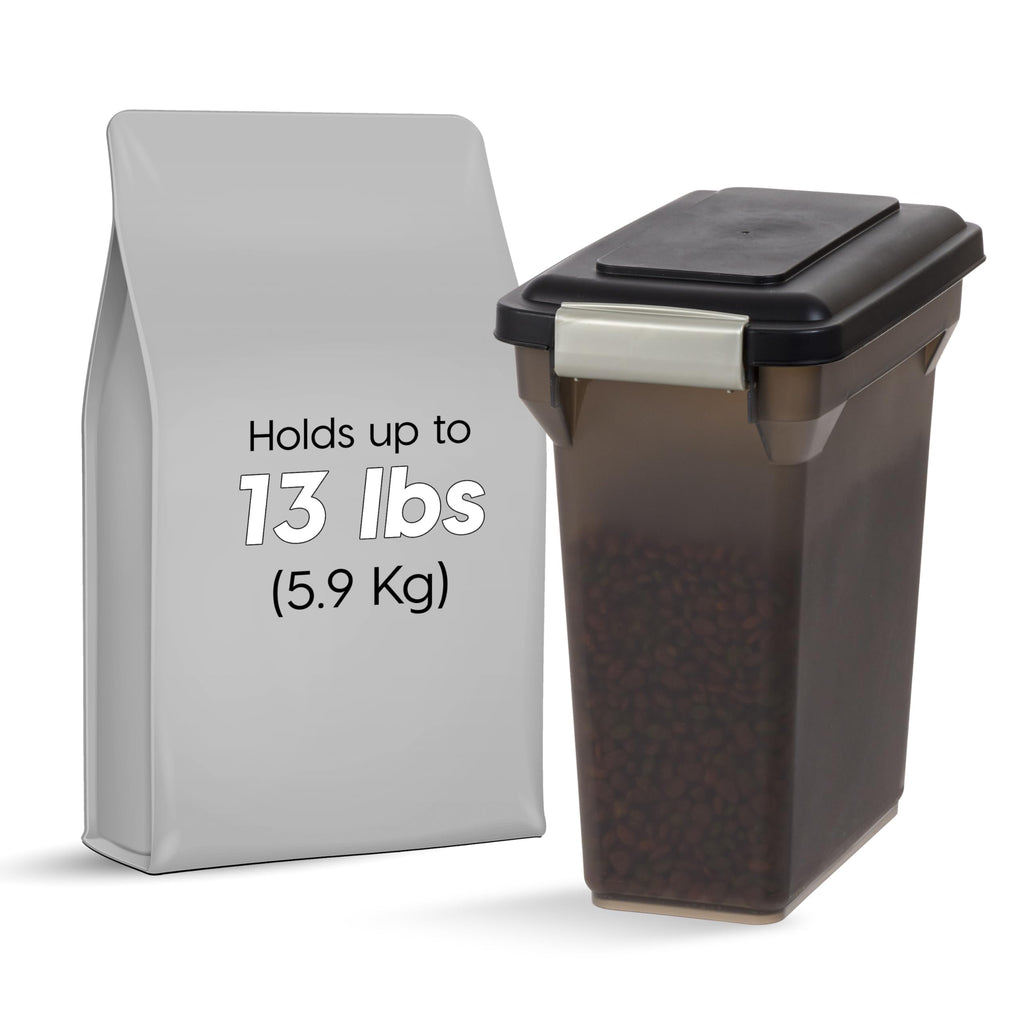 IRIS USA Dog Food Storage Container, Up to 13 lbs, Dark Gray, Made in USA | Includes 2-Cup Scoop, Airtight Seal, BPA-Free, Bird Seed, Cat food, Treats, Keeps Kibble Fresh, Pellets