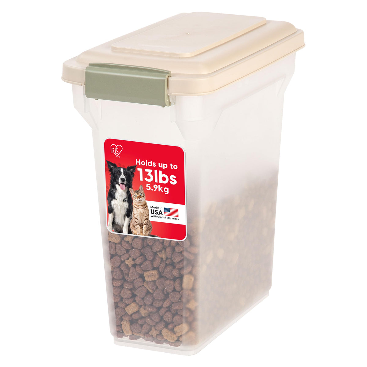 IRIS USA Dog Food Storage Container, Up to 13 lbs, Dark Gray, Made in USA | Includes 2-Cup Scoop, Airtight Seal, BPA-Free, Bird Seed, Cat food, Treats, Keeps Kibble Fresh, Pellets
