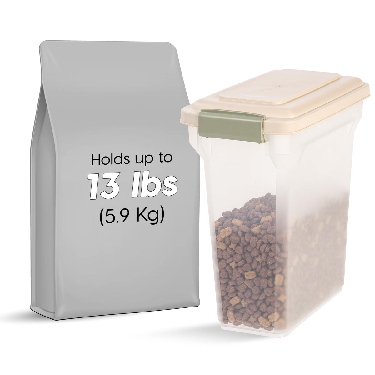 IRIS USA Dog Food Storage Container, Up to 13 lbs, Dark Gray, Made in USA | Includes 2-Cup Scoop, Airtight Seal, BPA-Free, Bird Seed, Cat food, Treats, Keeps Kibble Fresh, Pellets