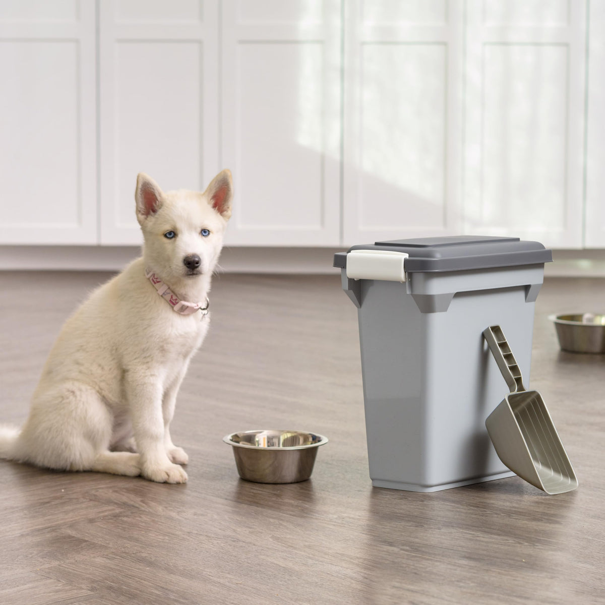 IRIS USA Dog Food Storage Container, Up to 13 lbs, Dark Gray, Made in USA | Includes 2-Cup Scoop, Airtight Seal, BPA-Free, Bird Seed, Cat food, Treats, Keeps Kibble Fresh, Pellets
