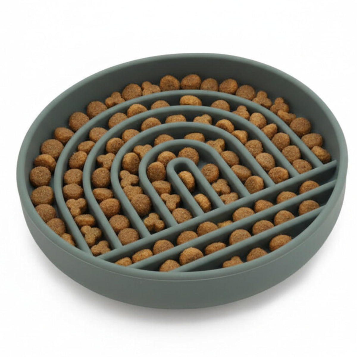 Slow Feeder Dog Bowls - Small Size Silicone Slow Eating Dog Bowl for Puppies & Dogs with Suction Cup -Dishwasher-Safe, Lick Mat Design, Reduces Gulping, for All Breeds, 6”x1.25”- Sage
