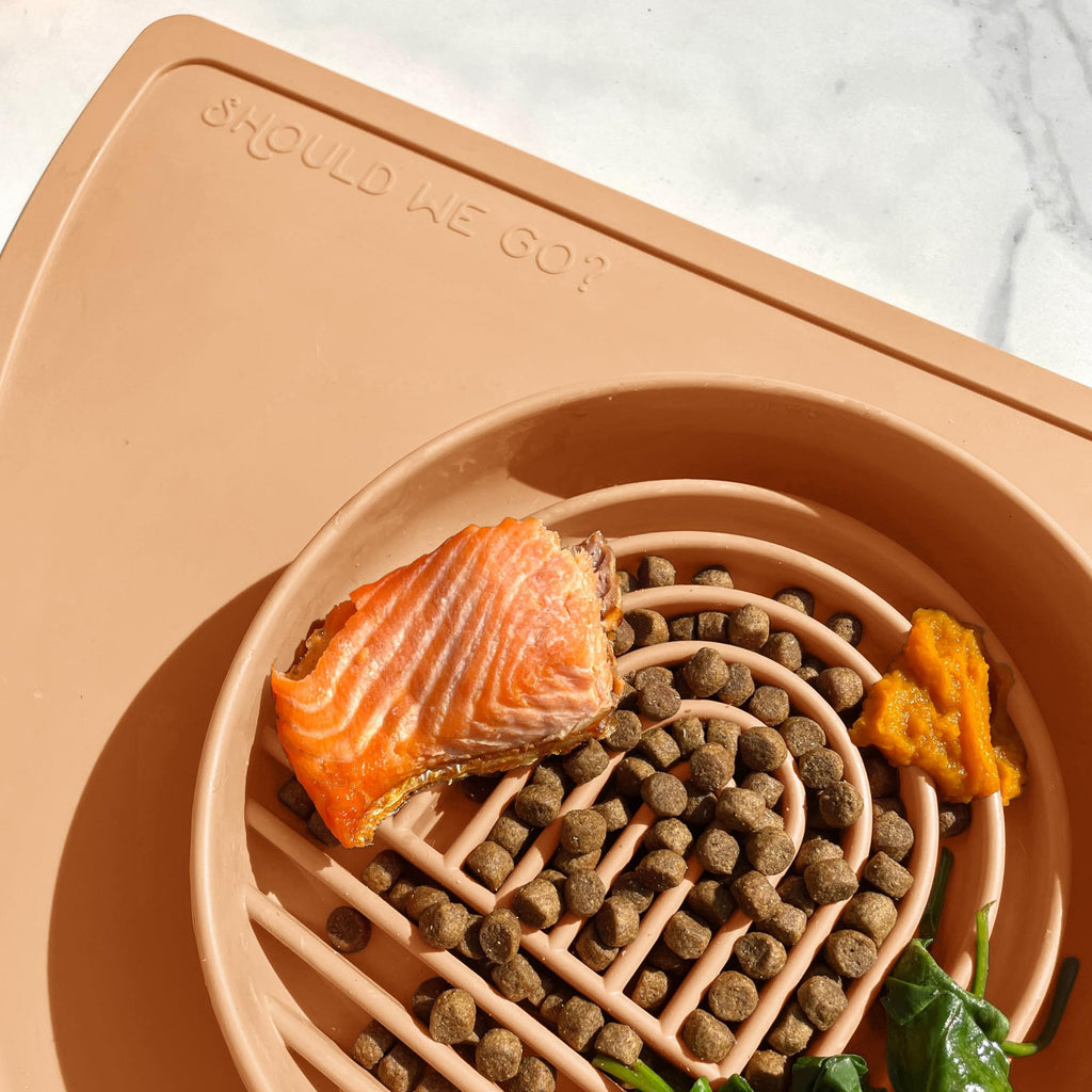 Slow Feeder Dog Bowls - Small Size Silicone Slow Eating Dog Bowl for Puppies & Dogs with Suction Cup -Dishwasher-Safe, Lick Mat Design, Reduces Gulping, for All Breeds, 6”x1.25”- Sage