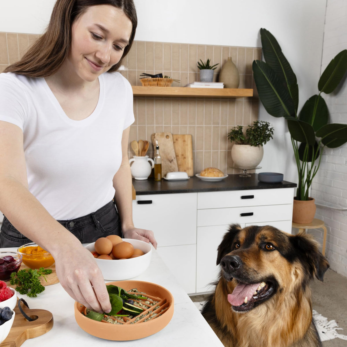Slow Feeder Dog Bowls - Small Size Silicone Slow Eating Dog Bowl for Puppies & Dogs with Suction Cup -Dishwasher-Safe, Lick Mat Design, Reduces Gulping, for All Breeds, 6”x1.25”- Sage